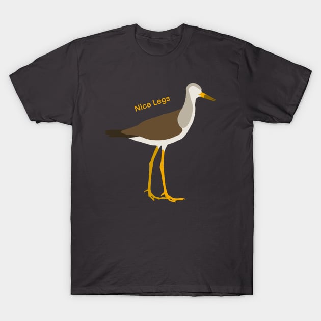 Nice Legs - Yellowlegs Sandpiper Birdwatching Humour Design T-Shirt by New World Aster 